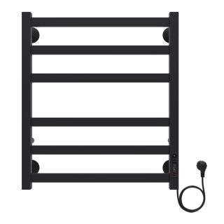 Полотенцесушитель электрический AZARIO PALERMO AZ83856B 500/600 квадрат, 6 секций, тен справа, черный